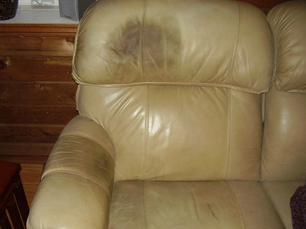 remove hair dye from leather sofa