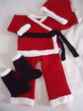 Wool 4pc Santa Outfit - 6mos