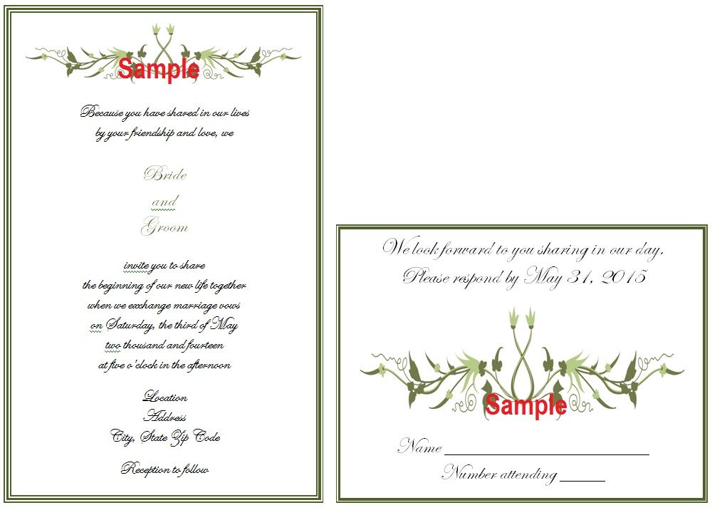 50 wedding invitations & rsvp