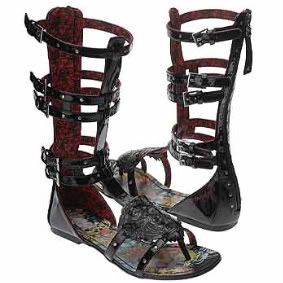 Ed Hardy Gladiator Sandals Patent Maximus