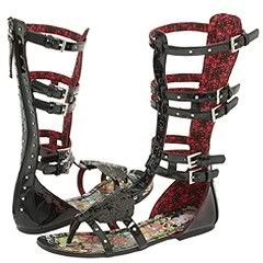 Ed Hardy Patent Maximus Knee High Gladiator Sandals For Women.