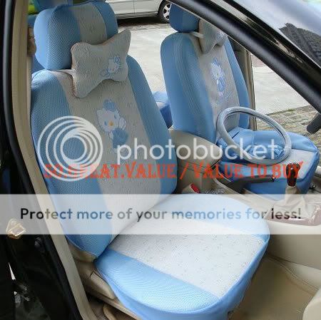 Set Hello Kitty Car Seat Steering wheel Cover Blue 18pc  